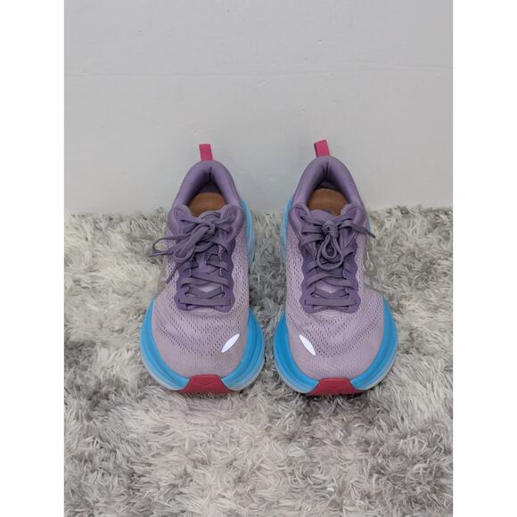 Hoka One One Bondi 8 Women’s Size 8B Chalk Violet Pastel Mesh Running Shoes - Picture 3 of 11